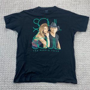 Tim McGraw Faith Hill Concert Shirt Men Large Black SOUL2SOUL Tour T-Shirt 2017
